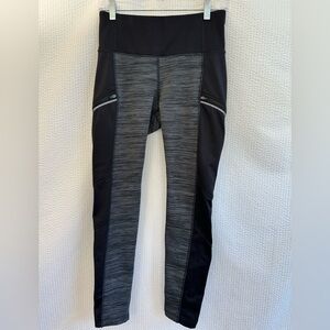 Athleta Women’s Black Gray Fleece Lined Leggings Size: Medium